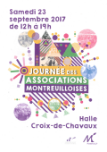 Samedi 23 septembre 2017 - de 12h00 à 19h00 - Journée des Associations Montreuilloises - Montreuil-sous-Bois (F-93100)