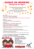 30 Septembre 2017 - de 18h00 à 22h00 - Soirée de Monkiki - Découverte du Japon - Montreuil-sous-Bois (F-93100)