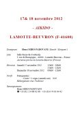 Stage ARZ : 17 & 18 novembre 2012 - AIKIDO - LAMOTTE-BEUVRON (F-41600)