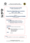 Training course: January 23rd, 2016 - AIKIDO - ATHIS-MONS (F-91200) - Preparation with examinations “dan” - U.F.A.
