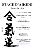 Training course: 14th - 15th & 16th of May, 2016 - AIKIDO - PROVENCHERES-SUR-FAVE (F-88) - Philippe FLORENTIAU ( Kyoshi / Reiken )
