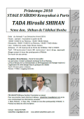 Training courses: 07th & 08th of April, 2018 - AIKIDO - PARIS (F-75000) - TADA Hiroshi Shihan (9th dan Aikikai Honbu Dojo)