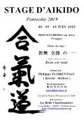 Stage : 08 - 09 & 10 juin 2019 - AIKIDO - PROVENCHERES-SUR-FAVE (F-88) - Philippe FLORENTIAU ( Kyoshi / Reiken )